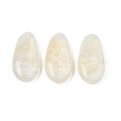 Perles acryliques, style de pierres fines imitation, ovale, vieille dentelle, 44x22x11mm, Trou: 2.5mm, environ 69 pcs/500 g