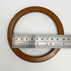 Asa de bolsa de madera, en forma de anillo, accesorios de reemplazo de bolsa, tierra de siena, 11.5x1.2 cm, diámetro interior: 9.1 cm