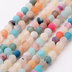 Fili di perline di agata naturale stagionato, tinto, smerigliato, tondo, colore misto, 4mm, Foro: 1 mm, circa 97pcs/filo, 15.1 pollice