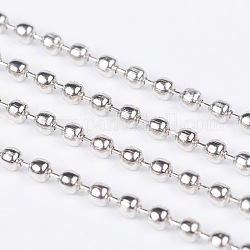 Iron Ball Chains, Soldered, Platinum, with Spool, Nickel Free, 2mm in diameter, about 328.08 Feet(100m)/roll