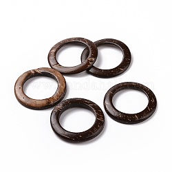 Kokosnuss-Verbindungsringe, Ring, 38x2.5~5 mm, Innendurchmesser: 25.3~25.4 mm