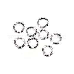 304 anelli di salto in acciaio inox, anelli di salto aperti, colore acciaio inossidabile, 4x0.8mm, 20 gauge, diametro interno: 2.4mm
