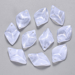Acrylic Pendants, Imitation Gemstone Style, Leaf, WhiteSmoke, 29x18.5x4.5mm, Hole: 1.8mm, about 585pcs/500g