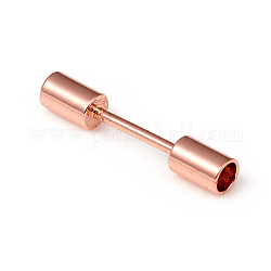 Fermoirs en laiton, pour la fabrication de bracelets en cuir, Plaqué longue durée, colonne, or rose, 23.5x4mm