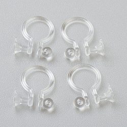 Ohrclips zum Aufstecken aus Kunststoff, für Nicht-Ohrlöcher, Transparent, 11.5x9x1.2 mm, Bohrung: 1 mm, für 2.5 mm Strass