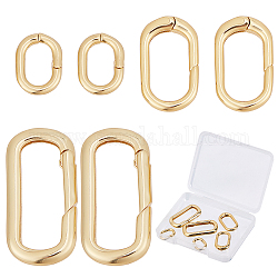 Sunnyclue 6 pièces 3 anneaux de porte à ressort en laiton de style, anneaux ovales, or, 13~29x10~15x2~3.5mm, diamètre intérieur: 9x5.5~23 mm, 2 pièces / style