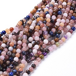 Chapelets de perles en pierre gemme naturelle, pierre mixte, ronde, 5.8~6.8mm, Trou: 0.7mm, environ: 66 perle / Chapelet, 15 pouce ~ 15.5 pouces (38~39 cm)