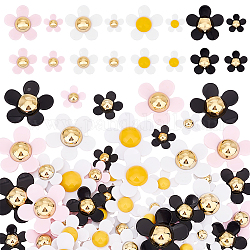Pandahall elite 64 piezas 16 cabujones acrílicos de estilo, diy accesorios, flor, color mezclado, 18~35mm, 4 piezas / style