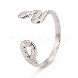 304 anillo de puño abierto con envoltura de serpiente de acero inoxidable para mujer, color acero inoxidable, nosotros tamaño 7 3/4 (17.9 mm)