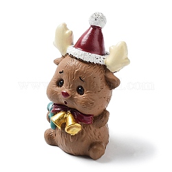 Ornamento di scultura in resina di animali natalizi, per le decorazioni della scrivania di casa, cervo, 37x31x55mm