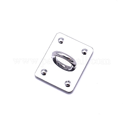 Support de support de téléphone portable rectangle en alliage de zinc, béquille à anneau de préhension, platine, 2.7x2.1 cm