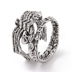 Anello da dito con teschio in lega, gioielli gotici per uomini donne, argento antico, misura degli stati uniti 8 1/2 (18.5mm)