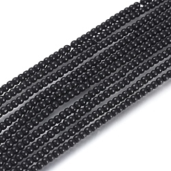 Glass Beads Strands, Round, Black, 2mm, Hole: 0.6mm, about 180pcs/strand, 14.17 inch(36cm)