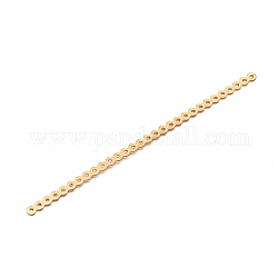 Perlas de espaciador de hierro, Rectángulo, dorado, 105x3x1mm, agujero: 1 mm