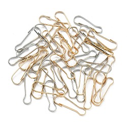 100 Stück Schlüsselanhänger-Verschluss aus Eisen in 2 Farben, Nickelfrei, Platin & golden, 11x3.5x1 mm, 50 Stk. je Farbe