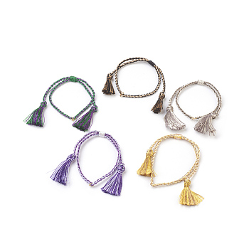 Bracelets tressés en nylon, gland, couleur mixte, 9-7/8 pouces (25 cm), 2mm