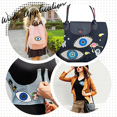 1pc Large Sequin Evil Eye Hand Patches For Clothing Sew Iron On Embroidered  Patch Appalique For Clothes Jackets Bag