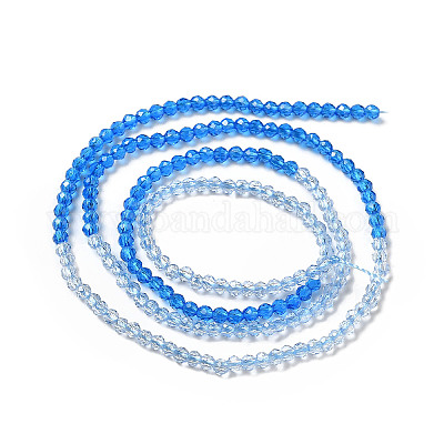 2 brins de perles de verre transparent de couleurs&nbsp;GLAA-G093-01G-1