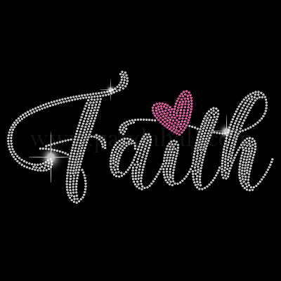 Shop SUPERDANT Faith Iron on Rhinestone Heat Transfer Crystal Decor Clear  Bling DIY Patch Pink Loving Heart Clothing Repair Hot Fix Applique for T- Shirts Vest Shoes Hat Jacket for Jewelry Making 