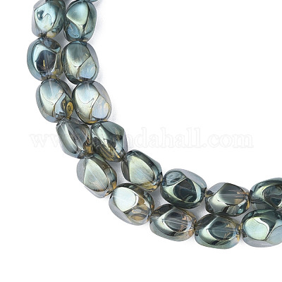 Chapelets de perles en verre électroplaqué&nbsp;X-EGLA-N008-016-B01-1