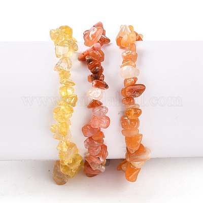 Pulseras elásticas de piedras naturales mixtas chips&nbsp;BJEW-JB05644-1