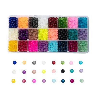  1680pcs Glass Beads for Jewelry Making, 24 Color 6mm