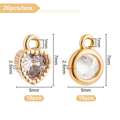  BENECREAT 20PCS 18K Gold Plated Cubic Zirconia Earring