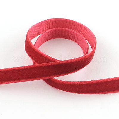 3/8 inch Single Face Velvet Ribbon, FireBrick, 3/8 inch(9.5mm), About 200yards/roll(182.88m/roll) Velvet None Red