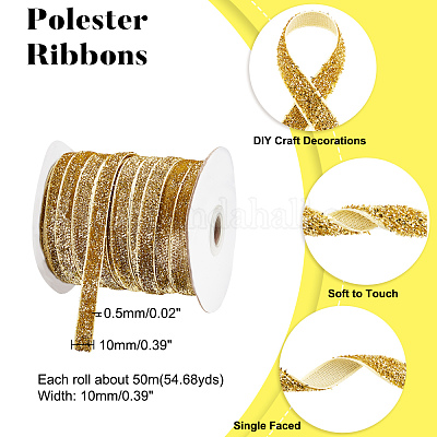 50Yards Satin Ribbon for Crafts Ribbons Decorative Glitter Ribbon