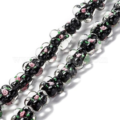 Chapelets de perles vernissées manuelles&nbsp;LAMP-D015-08D-1