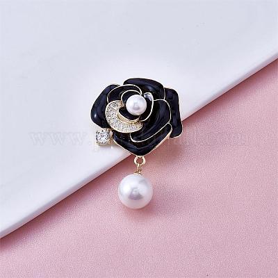 chanel pearl and crystal brooch pin