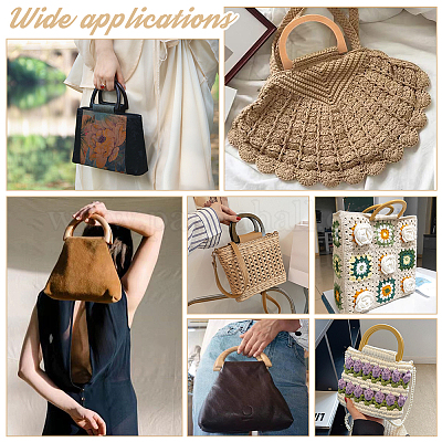 6pcs Wooden Beaded Bag Handles 3 Colors Nylon Rope Purse Straps Replacement  Bag Handles U-Shape Purse Handles for Bag Making Shoulder Bag Handbag DIY