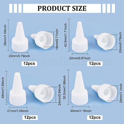 48 Tappi Di Ricambio Per Bottiglie - 3 Misure (16,5/18/22 Mm) In Plastica Bianca A Righe - Foto 9