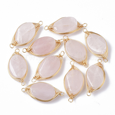 Wholesale Natural Rose Quartz Links connectors 