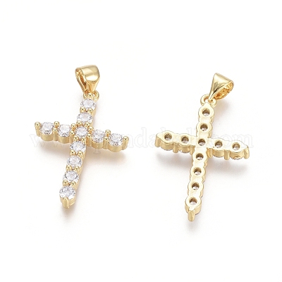 Messing micro pave klare zirkonia anhänger&nbsp;ZIRC-G152-18B-G-1