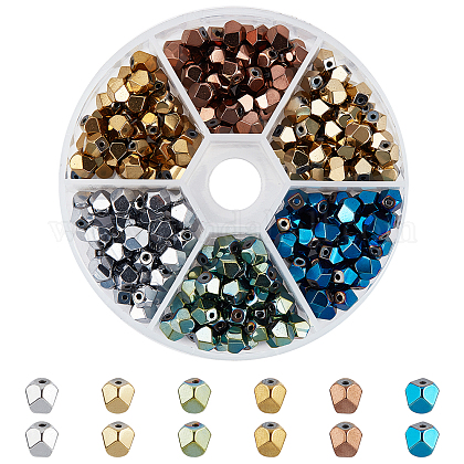 NBEADS 240 Pcs 6 Colors Hematite Stone Beads G-NB0002-01-1
