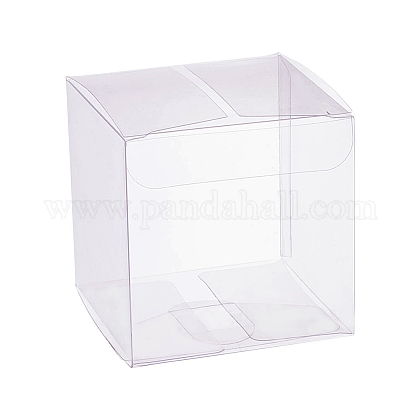 BENECREAT 50PCS 7x7x7cm Clear Cube Wedding Favour Boxes PVC Transparent Cube Gift Boxes for Candy Chocolate Valentine CON-BC0005-43-1