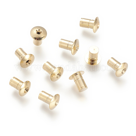 Brass Ear Nuts KK-T014-55G-1