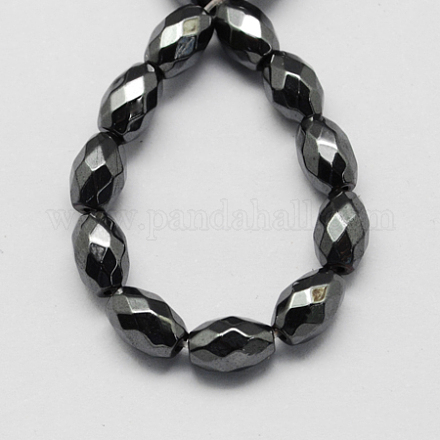 Magnetic Synthetic Hematite Beads Strands G-Q922-8x5mm-1