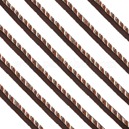 ポリエステルツイストリップコードトリム  家の装飾のためのツイスト トリム コード ロープ リボン  室内装飾品  手作り工芸品  ココナッツブラウン  5/8インチ（17mm）  約13.67ヤード（12.5m）/ロール OCOR-WH0071-044A-02-1