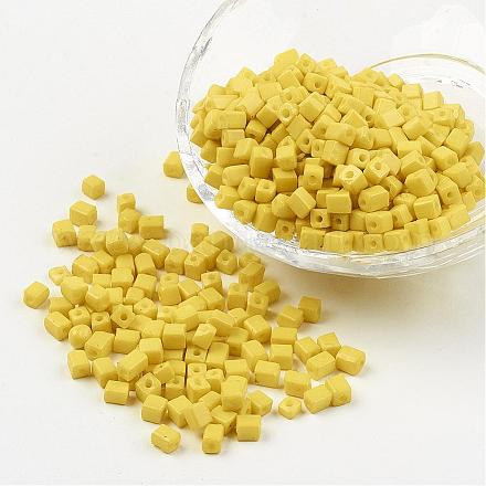 Cube Opaque Colours Glass Seed Beads X-SEED-R026-A01-1