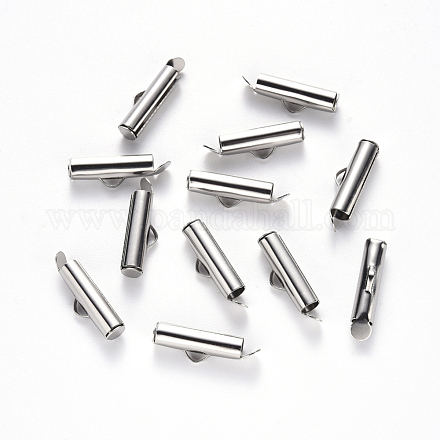 304 Stainless Steel Slide On End Clasp Tubes STAS-S115-01F-P-1