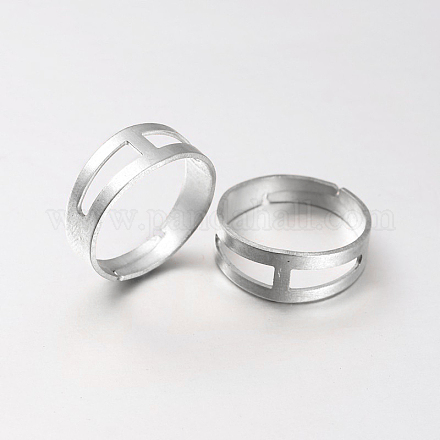 DIYのジュエリー調節可能な真鍮の指輪コンポーネント  鉛フリー＆カドミウムフリー  銀  18mm KK-M124-S-RS-1