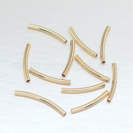 Real Gold Plating Brass Curved Tube Beads KK-L147-192-NR-1