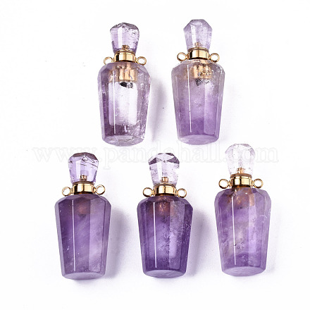 Faceted Natural Amethyst Pendants G-T131-14F-1