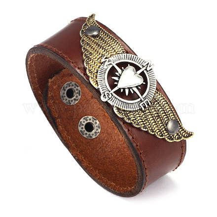 Leather Snap Bracelets BJEW-P240-D02-1
