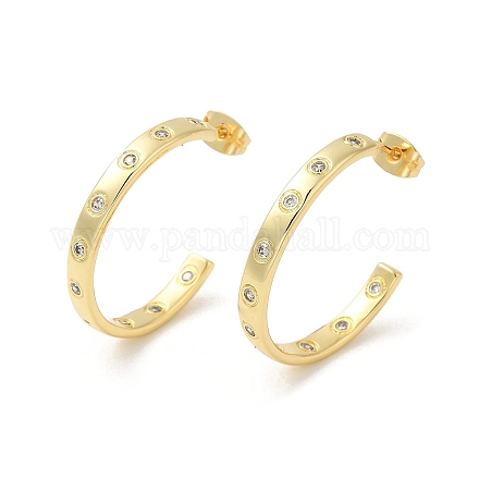 Aretes de anillo de latón chapado en estante EJEW-A029-01G-1
