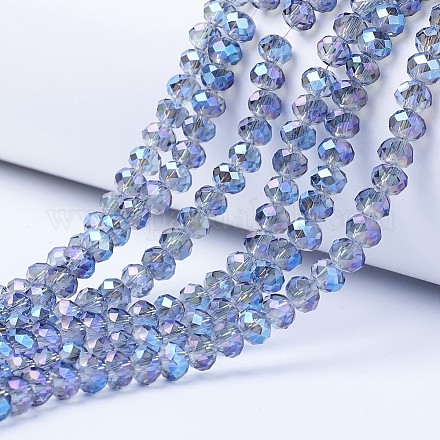 Electroplate Transparent Glass Beads Strands EGLA-A034-T1mm-Y02-1