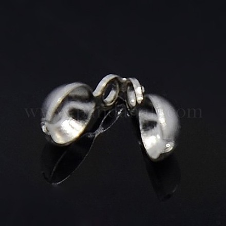 Brass Crimps Bead Tips Knot Covers KK-E606-P-NF-1