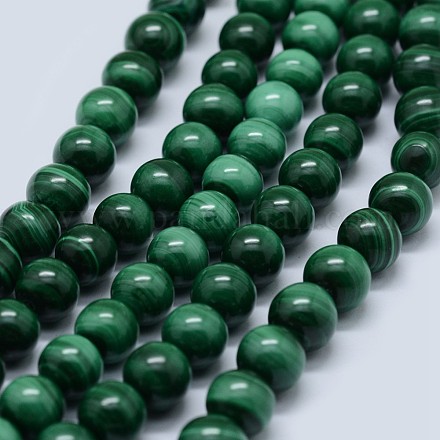 Perline malachite naturali fili G-F571-27A1-4mm-1